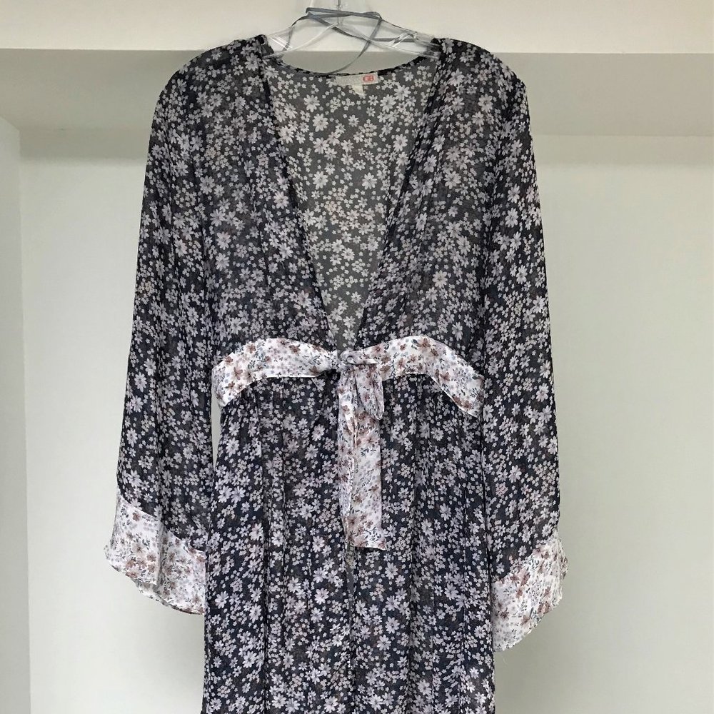 Gianni Bini Floral Kimono/Duster Tie Waist, Size S